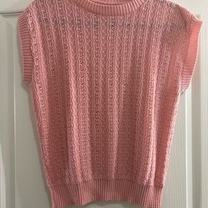 Pink Knit Sleeveless Sweater